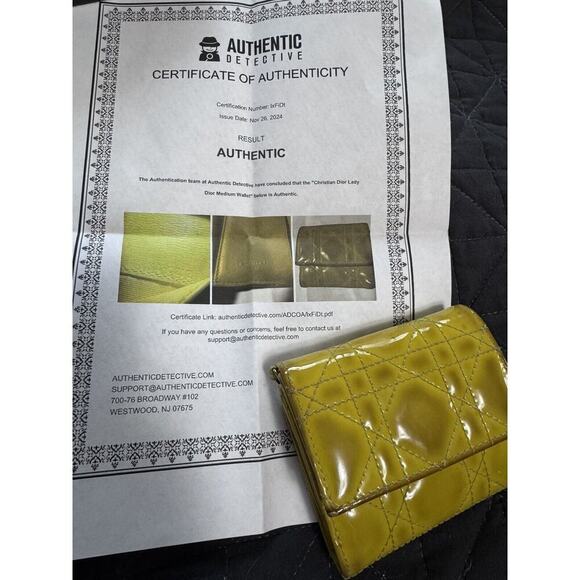 Small Yellow Lady Dior Coin Purse Wallet Made In Italy PROJECTS PIECE - Picture 1 of 9
